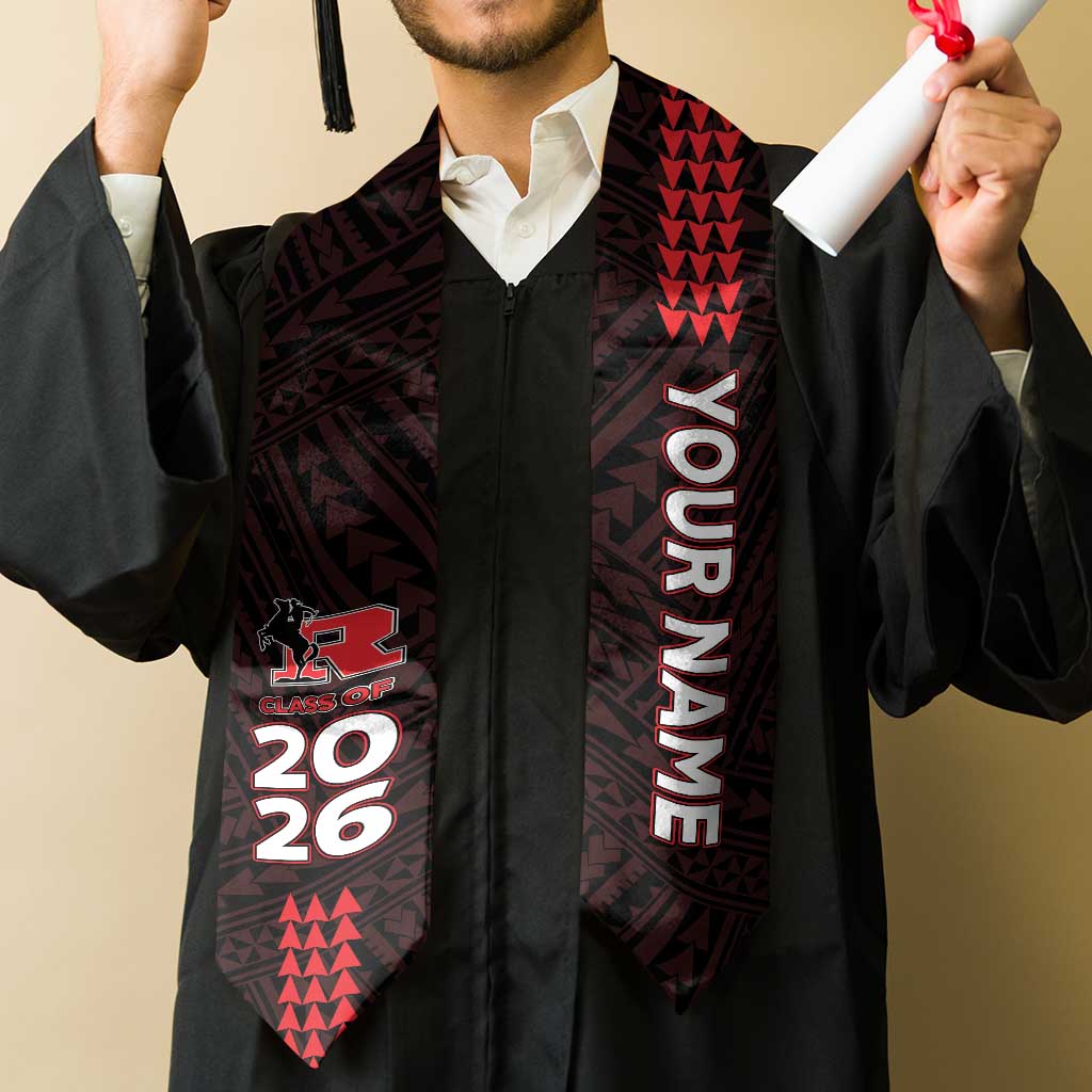 Custom Hawaii Roosevelt High School Graduation Stole Kakau Pattern