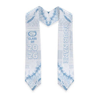 Custom Kealakehe High School Graduation Stole Tapa Pattern With Leis
