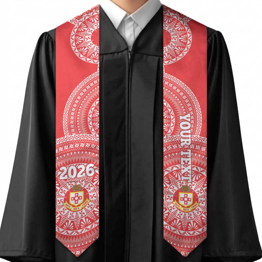 Custom Kolisi Tonga Atele Graduation Stole Class Of Year Tongan Ngatu Pattern