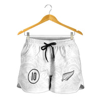 Custom New Zealand Football Shorts for Women The Whites-Sporty T90 Style LT03 - Polynesian Pride