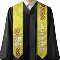 Custom Tonga High School Graduation Stole Tongan Ngatu Pattern