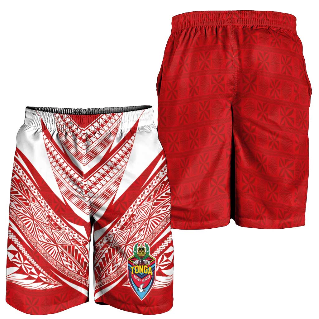 Custom Tonga Rugby Shorts for Men Ngatu Motifs and Pacific Patterns