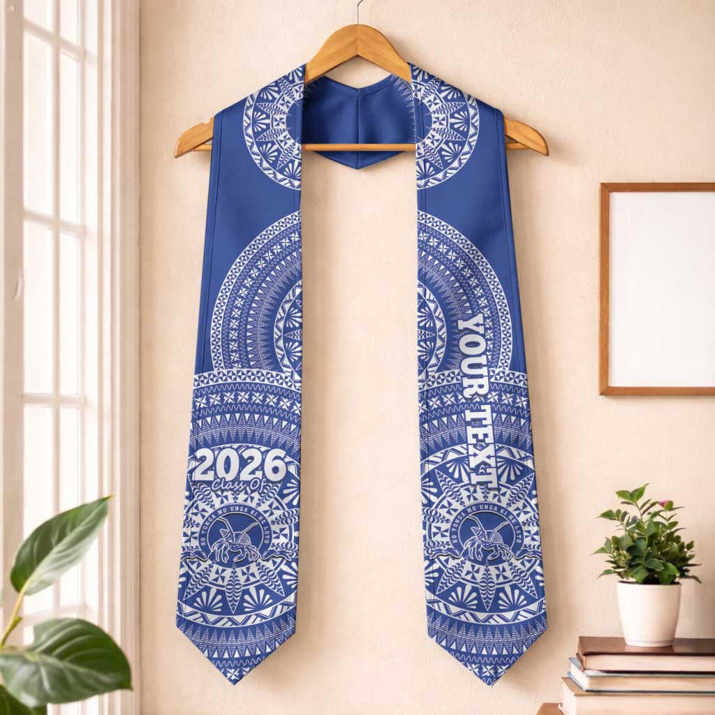 Custom Tupou Tonga College Graduation Stole Class Of Year Tongan Ngatu Pattern