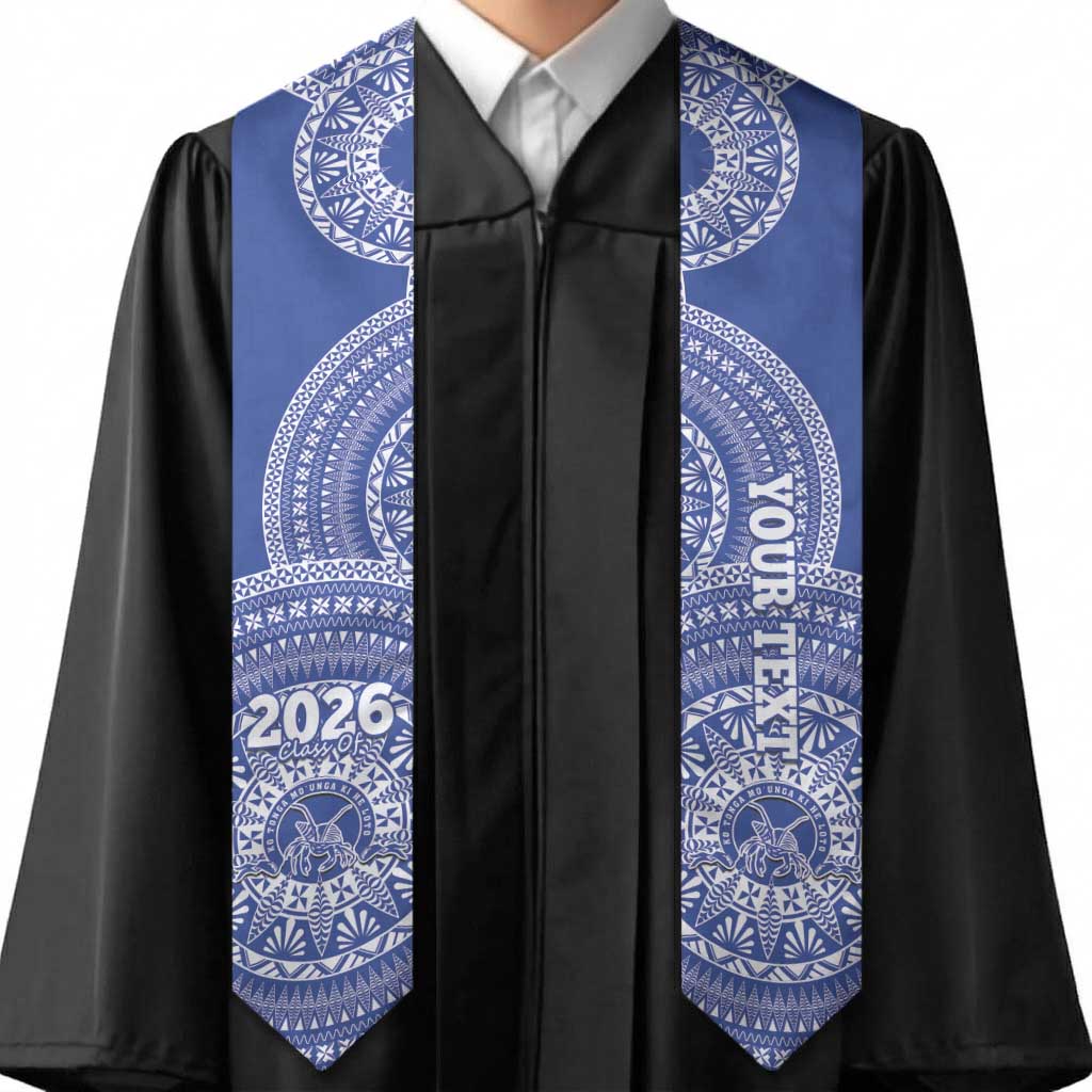 Custom Tupou Tonga College Graduation Stole Class Of Year Tongan Ngatu Pattern