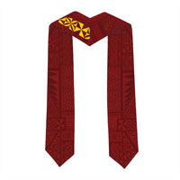 Custom Vavau High School Graduation Stole Tongan Ngatu Pattern