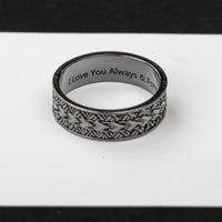Polynesian Wedding Band, Samoan Arrow Pattern Ring, Custom Engraved Tribal Ring, Men's Island Style Ring, Cultural Jewelry Gift - Polynesian Pride