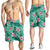 Cyan Hawaii Hibiscus With Tropical Flowers Motifs Shorts for Men - Polynesian Pride