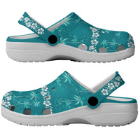 Cyan Hawaii Palm Tree Hibiscus Clogs Shoes Fantasy Summer Vibe LT01 - Polynesian Pride