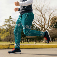 Cyan Hawaii Palm Tree Hibiscus Jogger Pants Fantasy Summer Vibe LT01 - Polynesian Pride