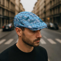 Cyan Palaka Hawaii Cowboy Jeff Hat Puakenikeni Lei Paniolo Papale Seamless Vibes - Polynesian Pride