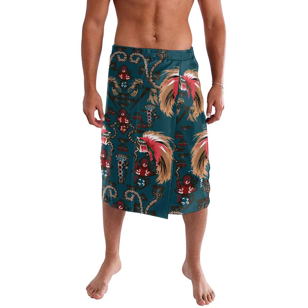 Dark Cyan Blue Bird of Batik Papua Lavalava Exotic Natural Wealth of Papua - Polynesian Pride