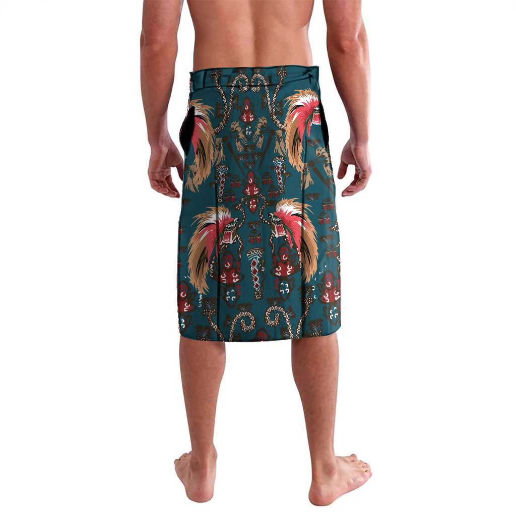 Dark Cyan Blue Bird of Batik Papua Lavalava Exotic Natural Wealth of Papua - Polynesian Pride