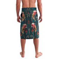 Dark Cyan Blue Bird of Batik Papua Lavalava Exotic Natural Wealth of Papua - Polynesian Pride