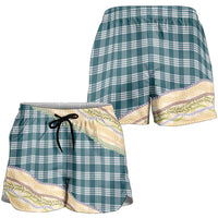 Dark Cyan Palaka Hawaii Leis Elegant Vibes Shorts for Women