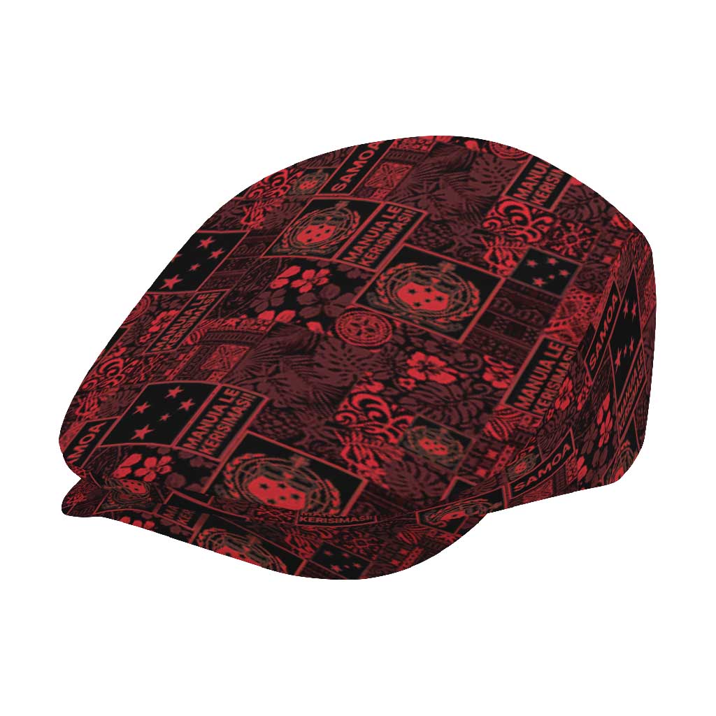 Dark Samoa Manuia Le Kerisimasi Jeff Hat Pacific Patchwork Xmas Vibes - Polynesian Pride