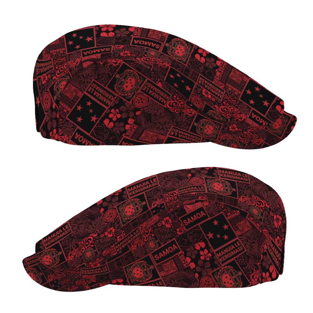 Dark Samoa Manuia Le Kerisimasi Jeff Hat Pacific Patchwork Xmas Vibes - Polynesian Pride