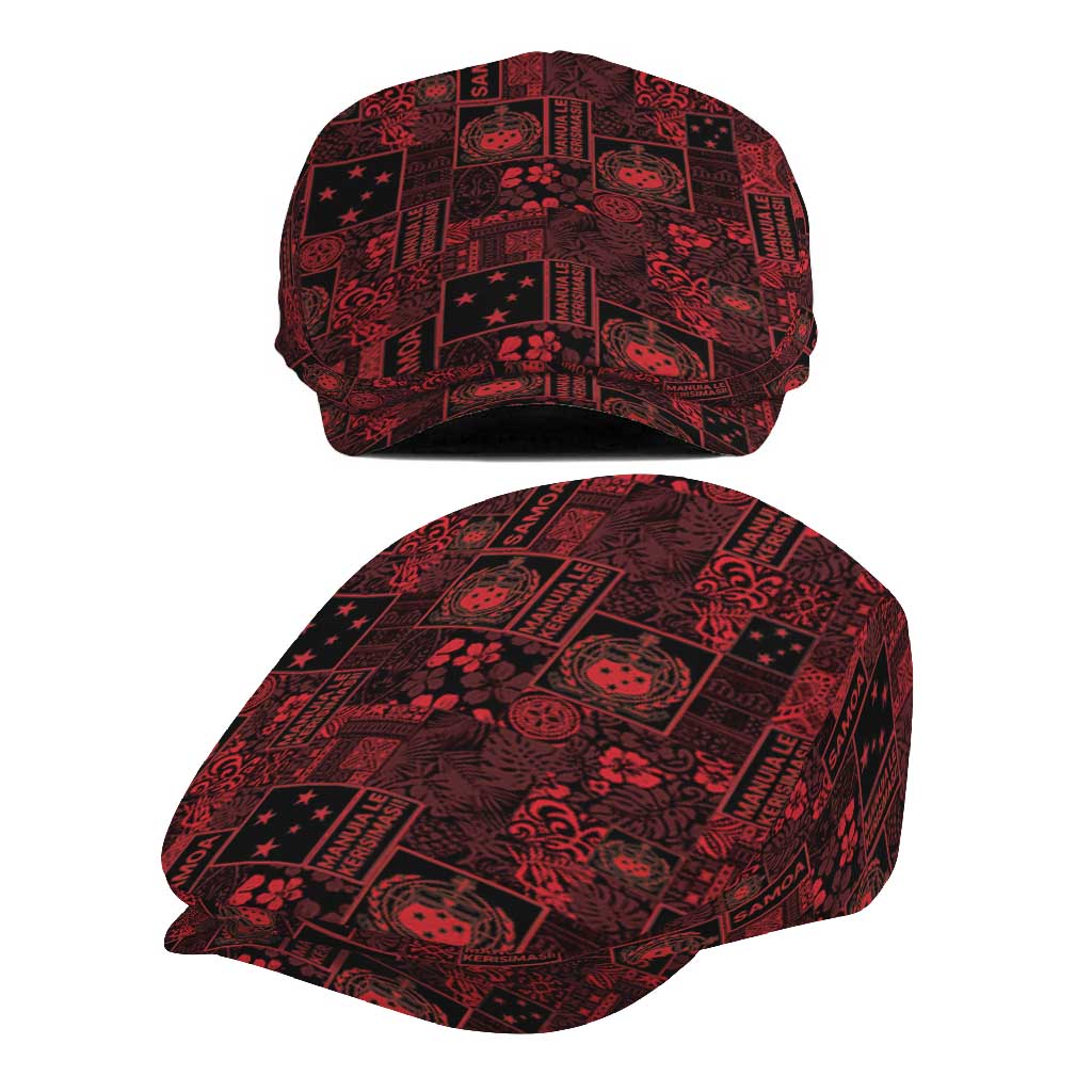 Dark Samoa Manuia Le Kerisimasi Jeff Hat Pacific Patchwork Xmas Vibes - Polynesian Pride