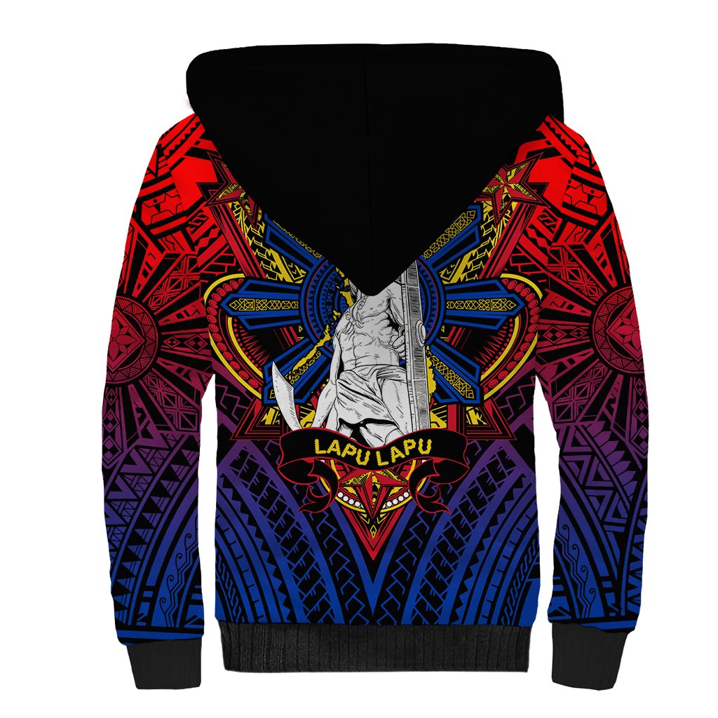Filipinos Lapu-lapu Hero Sherpa Hoodie Philippines Flag and Sun DT02 - Polynesian Pride