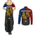 Philippines Half Sleeve Tattoo Couples Matching Summer Maxi Dress and Long Sleeve Button Shirt Pinoy Filipinos Sun DT02 - Polynesian Pride