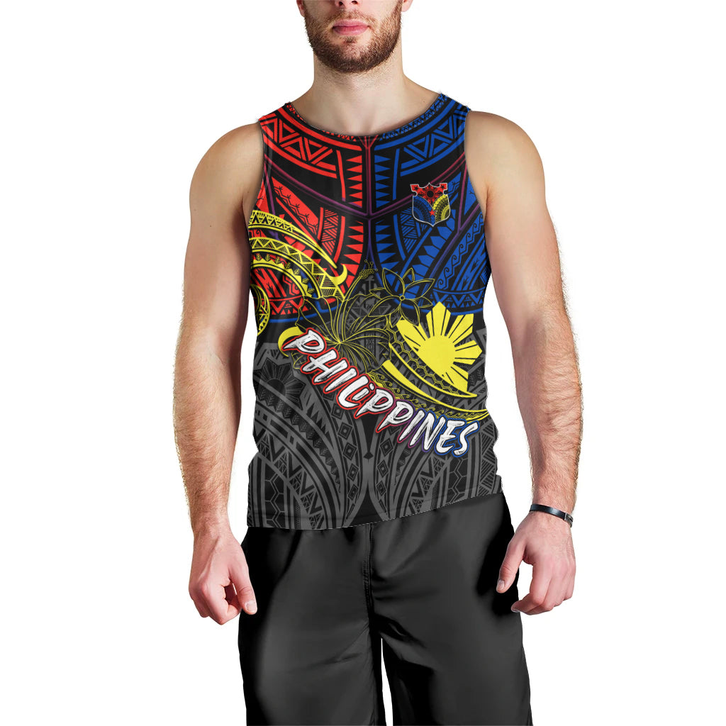 Philippines Half Sleeve Tattoo Men Tank Top Pinoy Filipinos Sun DT02 - Polynesian Pride