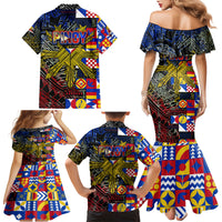 Pinoy Philippines Family Matching Mermaid Dress and Hawaiian Shirt Filipino Tattoo Art Style DT02 - Polynesian Pride