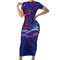 Father's Day Samoa Family Matching Short Sleeve Bodycon Dress and Hawaiian Shirt Special Dad Polynesia Paradise