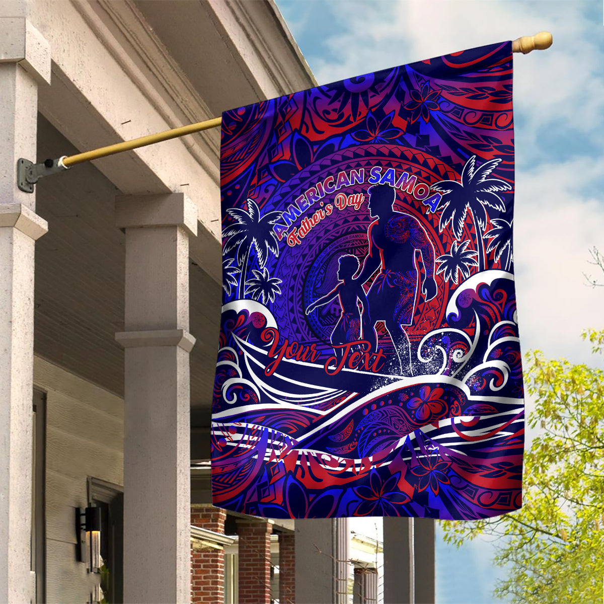 Father's Day American Samoa Garden Flag Special Dad Polynesia Paradise