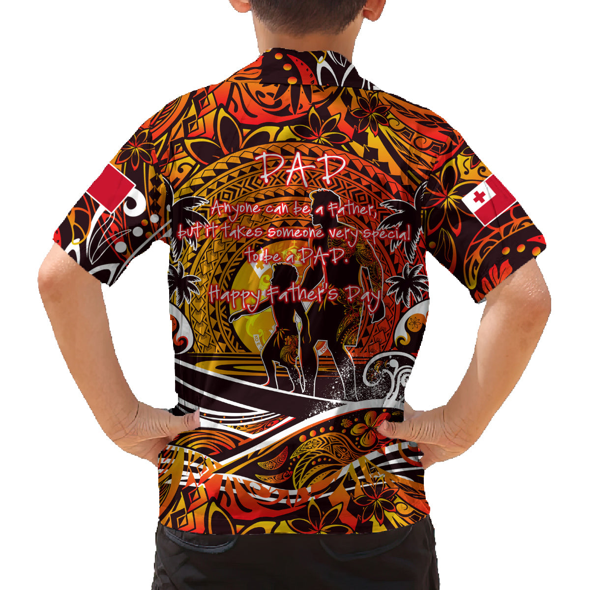 Father's Day Tonga Family Matching Tank Maxi Dress and Hawaiian Shirt Special Dad Polynesia Paradise