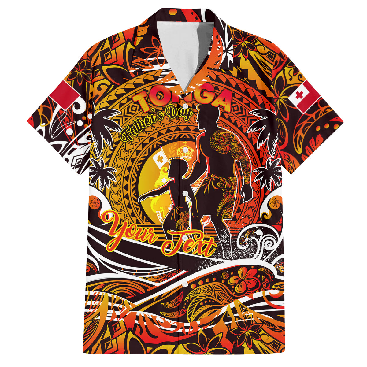 Father's Day Tonga Family Matching Tank Maxi Dress and Hawaiian Shirt Special Dad Polynesia Paradise