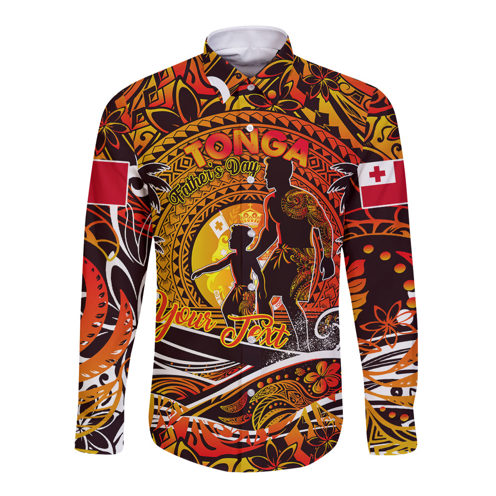 Father's Day Tonga Long Sleeve Button Shirt Special Dad Polynesia Paradise
