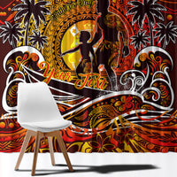 Father's Day Tonga Window Curtain Special Dad Polynesia Paradise