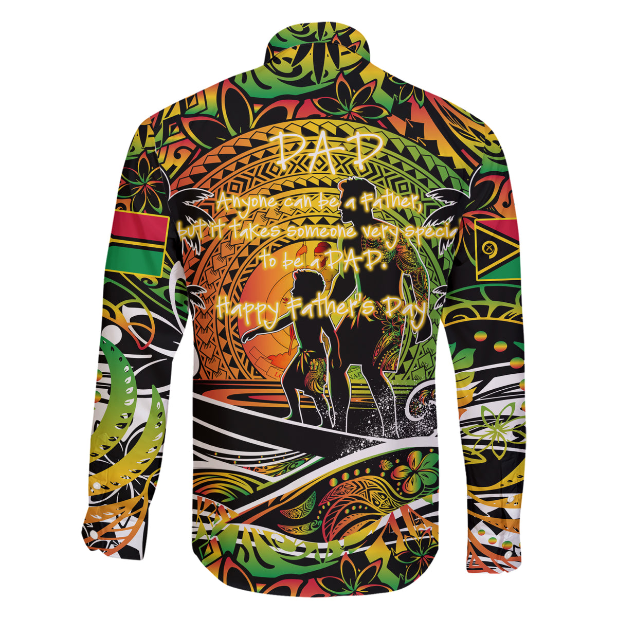 Father's Day Vanuatu Family Matching Short Sleeve Bodycon Dress and Hawaiian Shirt Special Dad Polynesia Paradise