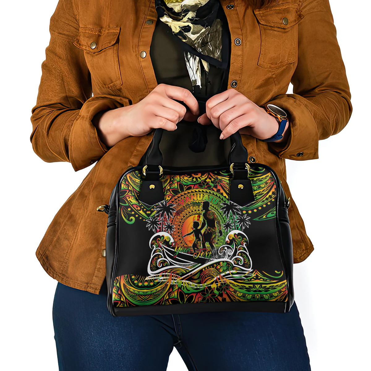 Father's Day Vanuatu Shoulder Handbag Special Dad Polynesia Paradise