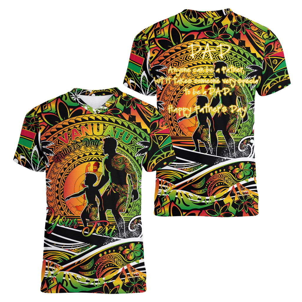 Father's Day Vanuatu Women V-Neck T-Shirt Special Dad Polynesia Paradise