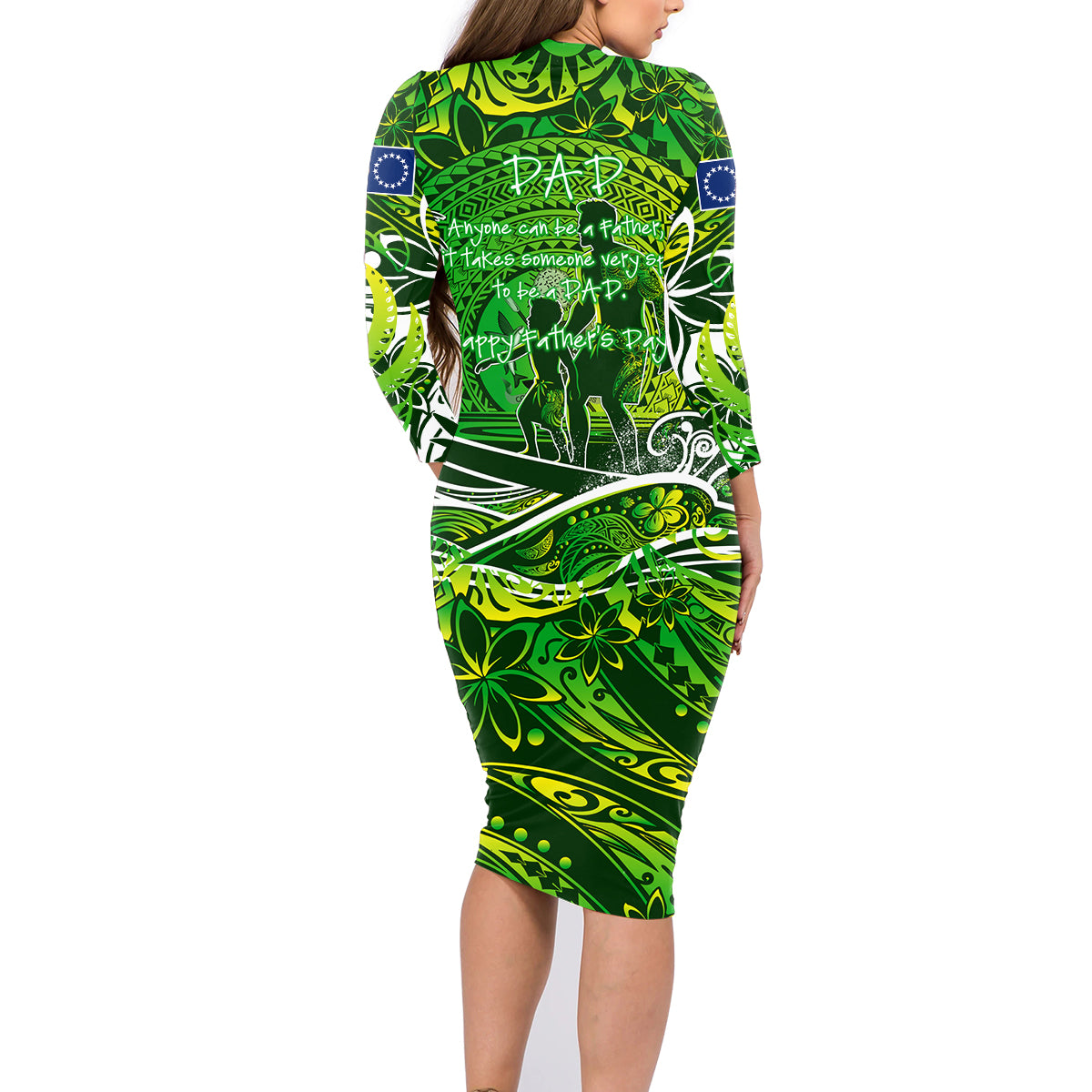 Father's Day Cook Islands Family Matching Long Sleeve Bodycon Dress and Hawaiian Shirt Special Dad Polynesia Paradise DT02 - Polynesian Pride