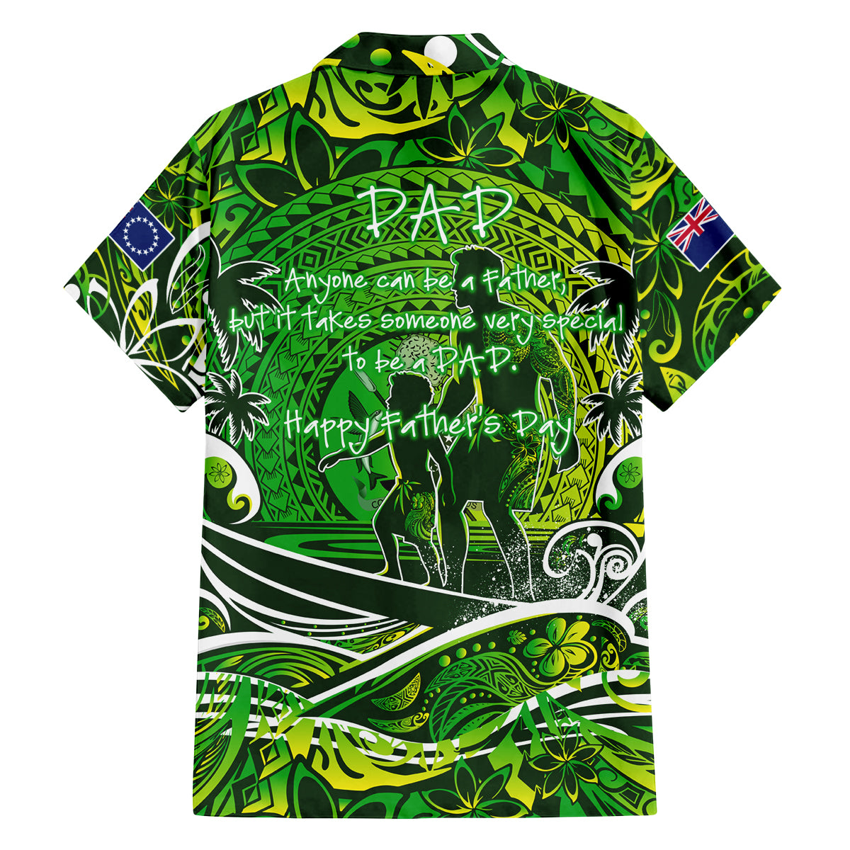 Father's Day Cook Islands Family Matching Off The Shoulder Long Sleeve Dress and Hawaiian Shirt Special Dad Polynesia Paradise DT02 - Polynesian Pride