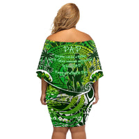 Father's Day Cook Islands Off Shoulder Short Dress Special Dad Polynesia Paradise