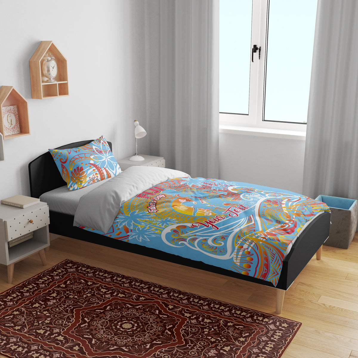 Father's Day Fiji Bedding Set Special Dad Polynesia Paradise