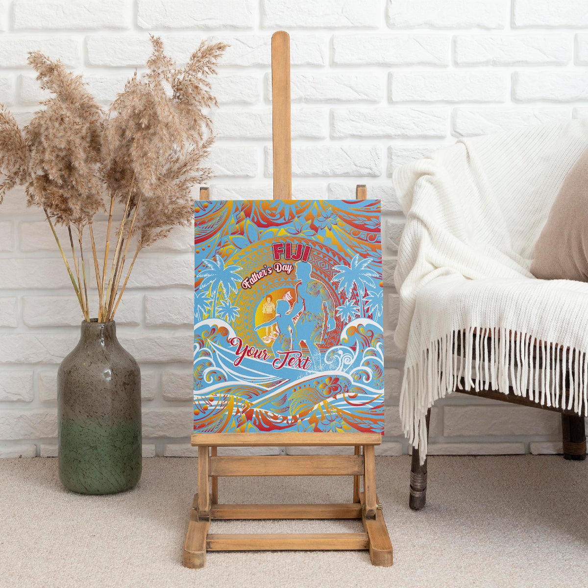 Father's Day Fiji Canvas Wall Art Special Dad Polynesia Paradise