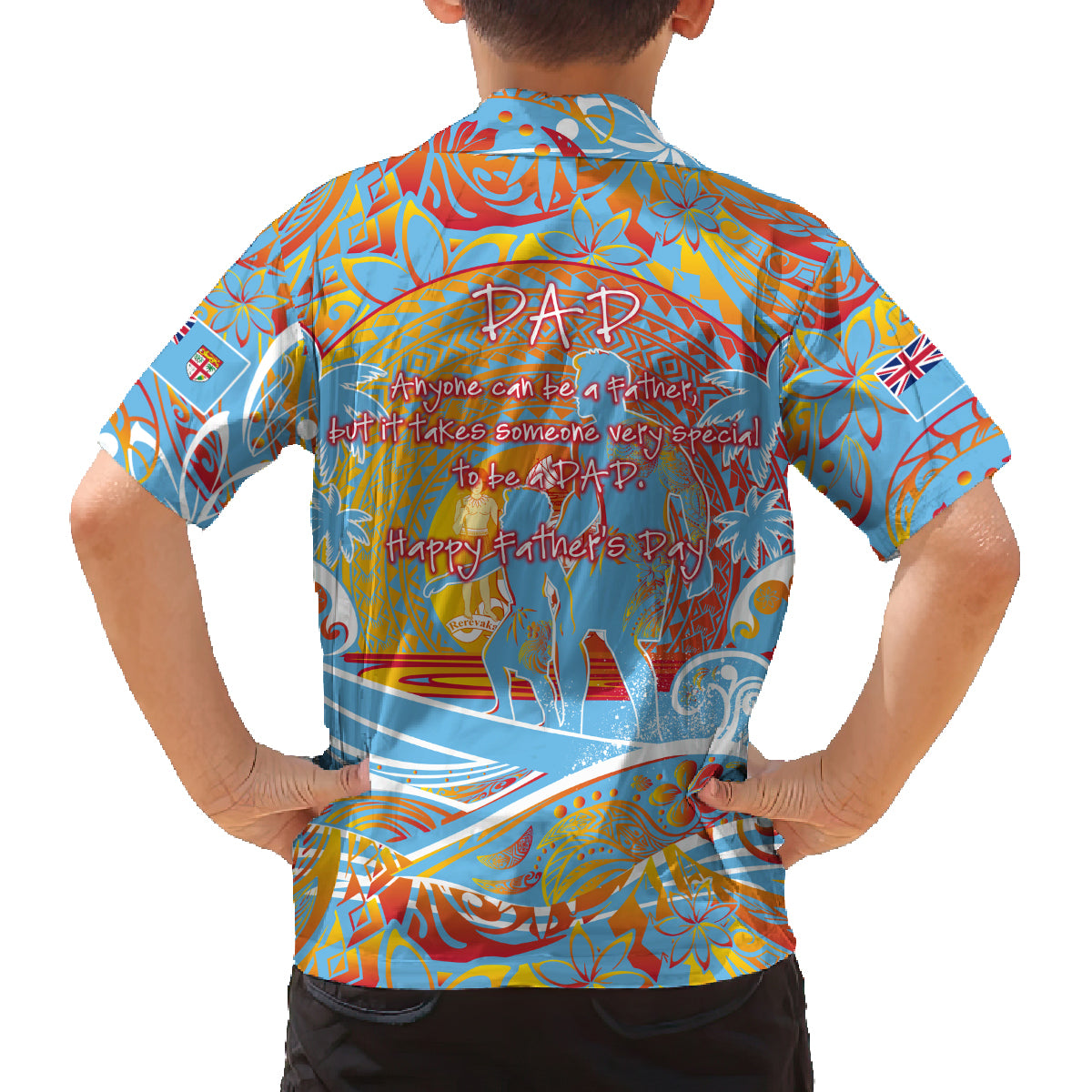 Father's Day Fiji Family Matching Off The Shoulder Long Sleeve Dress and Hawaiian Shirt Special Dad Polynesia Paradise DT02 - Polynesian Pride