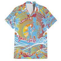 Father's Day Fiji Family Matching Off The Shoulder Long Sleeve Dress and Hawaiian Shirt Special Dad Polynesia Paradise DT02 Dad's Shirt - Short Sleeve Red - Polynesian Pride