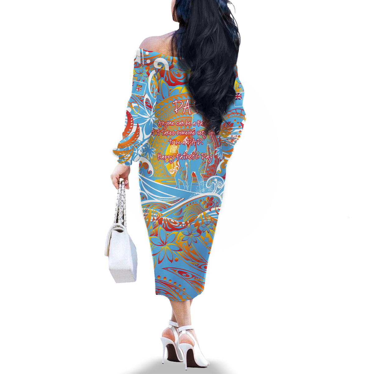 Father's Day Fiji Family Matching Off The Shoulder Long Sleeve Dress and Hawaiian Shirt Special Dad Polynesia Paradise DT02 - Polynesian Pride