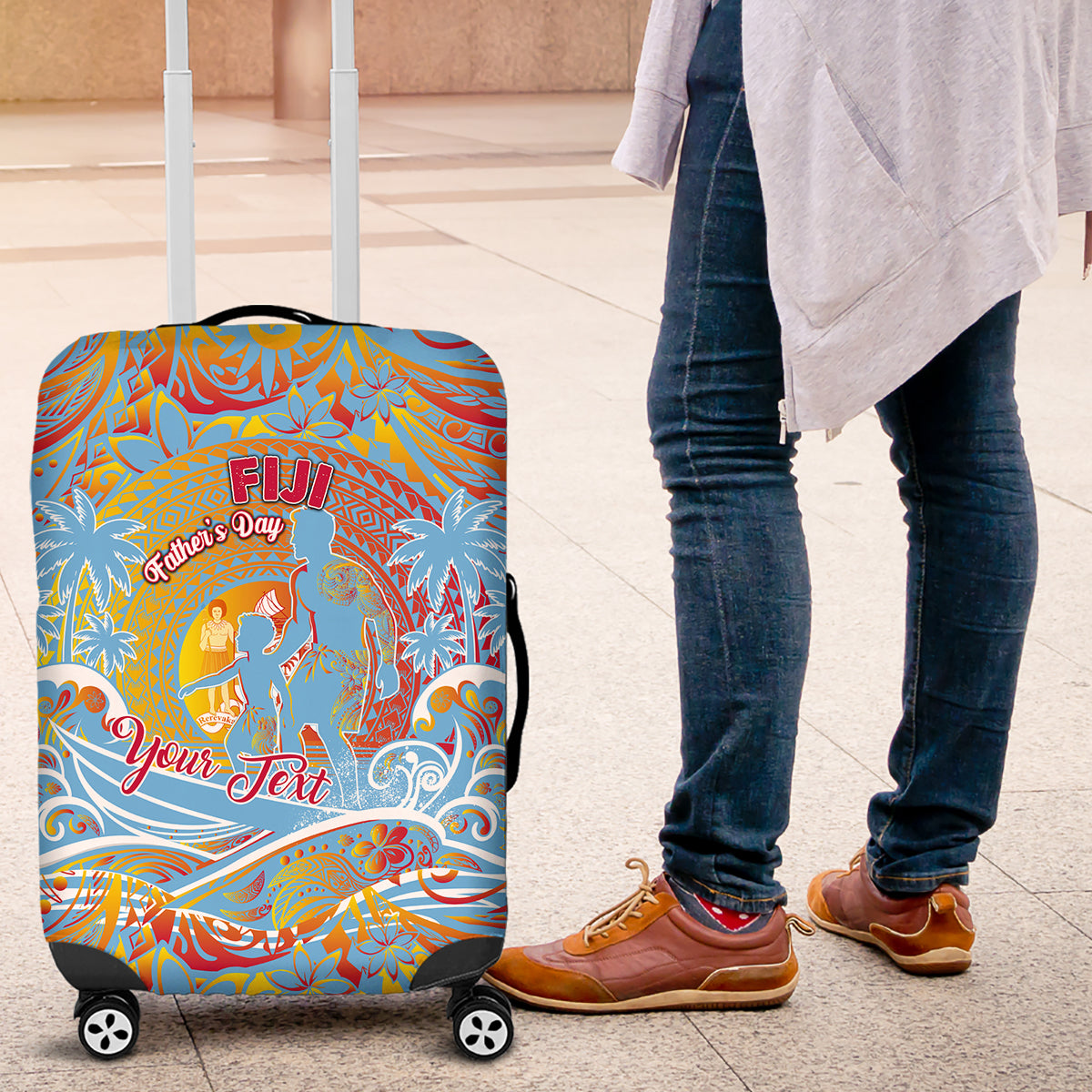 Father's Day Fiji Luggage Cover Special Dad Polynesia Paradise