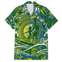 Father's Day Solomon Islands Family Matching Long Sleeve Bodycon Dress and Hawaiian Shirt Special Dad Polynesia Paradise DT02 Dad's Shirt - Short Sleeve Green - Polynesian Pride