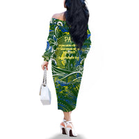 Father's Day Solomon Islands Family Matching Off The Shoulder Long Sleeve Dress and Hawaiian Shirt Special Dad Polynesia Paradise DT02 - Polynesian Pride
