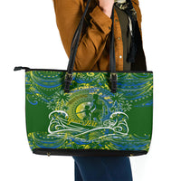 Father's Day Solomon Islands Leather Tote Bag Special Dad Polynesia Paradise
