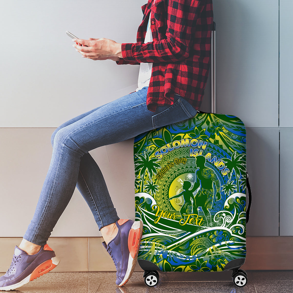 Father's Day Solomon Islands Luggage Cover Special Dad Polynesia Paradise