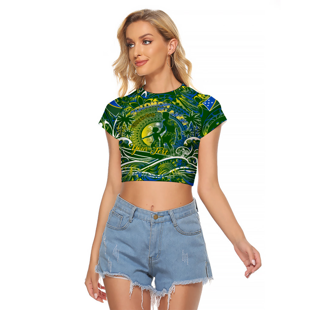 Father's Day Solomon Islands Raglan Cropped T Shirt Special Dad Polynesia Paradise