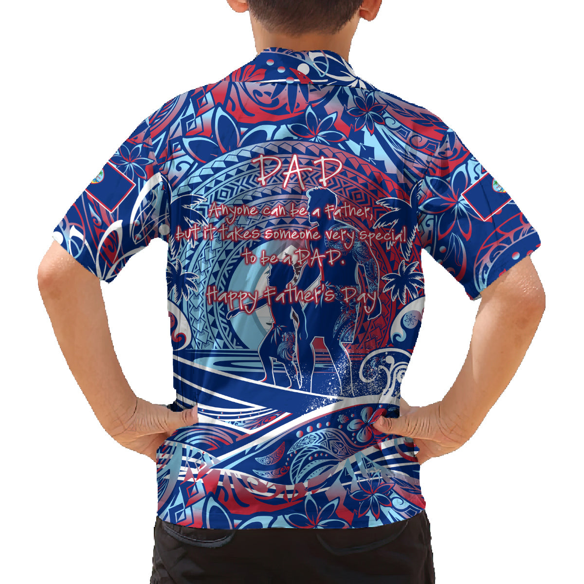 Father's Day Guam Family Matching Off The Shoulder Long Sleeve Dress and Hawaiian Shirt Special Dad Polynesia Paradise DT02 - Polynesian Pride