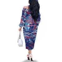 Father's Day Guam Family Matching Off The Shoulder Long Sleeve Dress and Hawaiian Shirt Special Dad Polynesia Paradise DT02 - Polynesian Pride